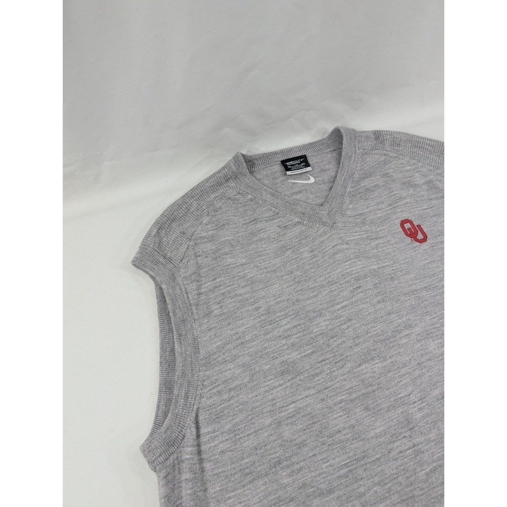 Nike Golf Tour Performance Merino  Wool Blend  Vest‎  XXL Gray Oklahoma Sooners - Picture 2 of 9